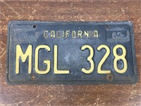 1963 Base California License Plate