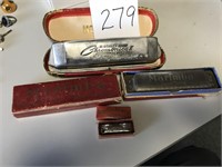 3 OLD HARMONICAS W/ BOXES