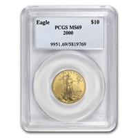 2000 1/4 Oz American Gold Eagle Ms-69 Pcgs