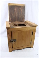 Vintage Flip-Top Wooden Potty Chair