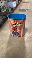 Metal goofy trashcan