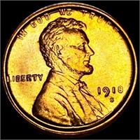 1918-S Lincoln Wheat Penny UNCIRCULATED RED