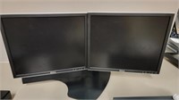 Dual Monitor Display Stand with (2) Dell 18" Flat