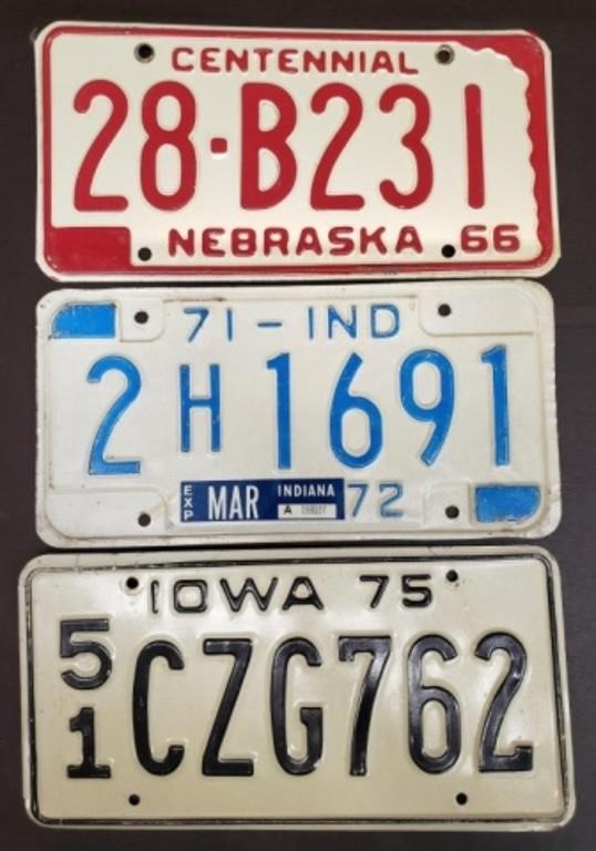 Lot of 3 Vintage License Plates. 1966 Centennial