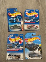 Hot Wheels Die Cast Cars Bundle of 4 on card