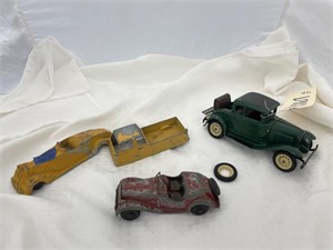 3 Metal Car Toys USA & Tootsietoy As Is
