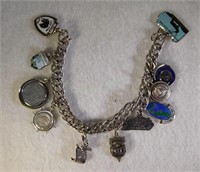 Sterling Silver Travel Charms Bracelet