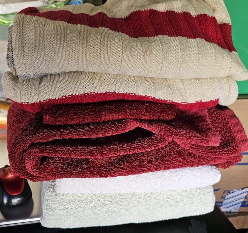 Group of bath towels and more