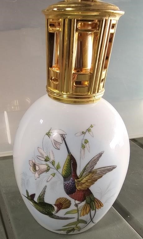 Lampe Berger Limoges ceramic and brass