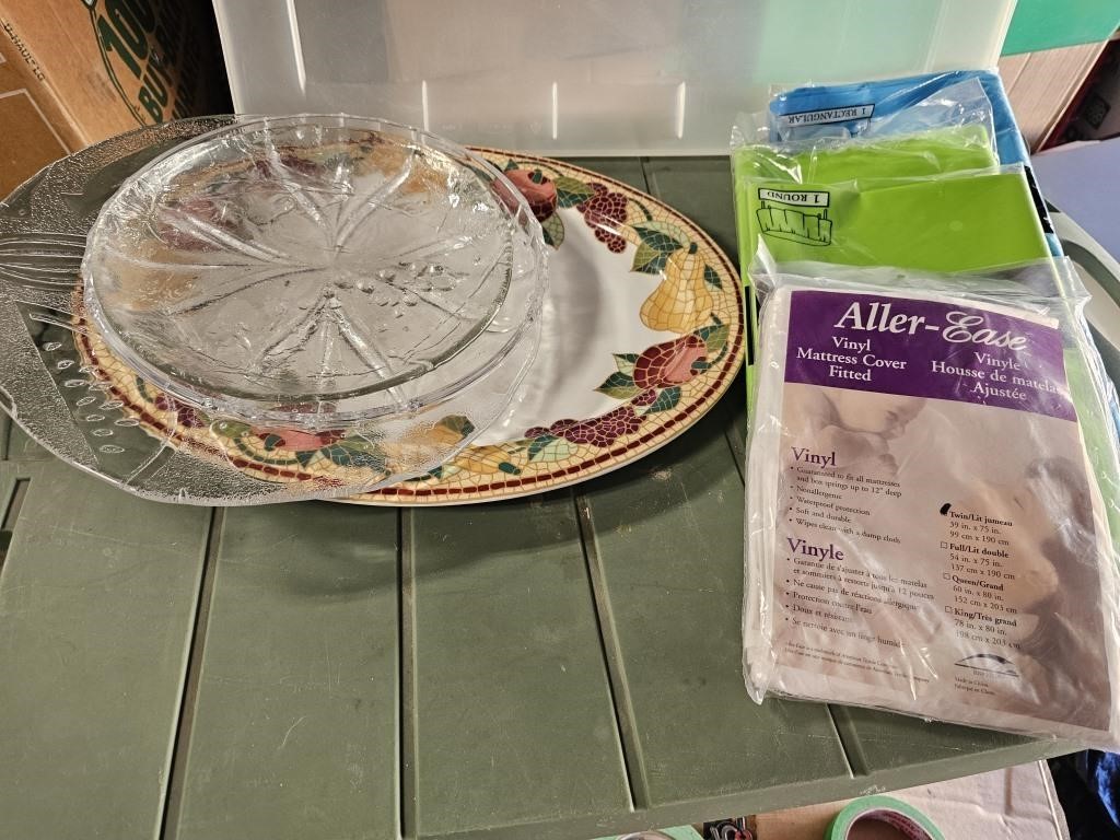 Group of platters & unopened products