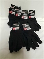 Six pairs of one size fits most Jersey gloves