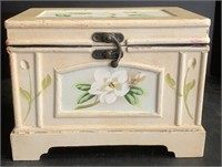 Wooden Floral Hinged Box