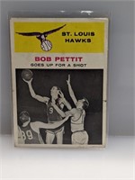 1961-62 Fleer Basketball Bob Pettit surface scuff