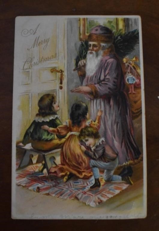 Early Santa Postcard in Purple Suit