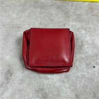 Small Red Leather Coin Purse Italy