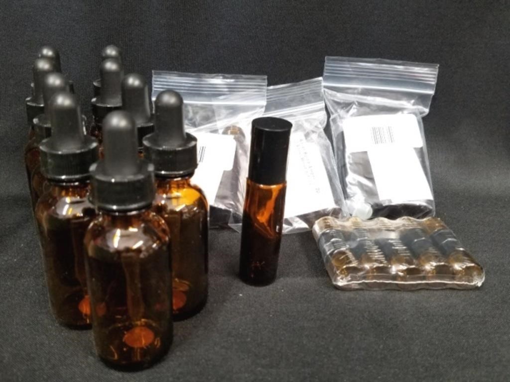 7 Amber Roller Bottles with Lids, 9 1 oz  Amber