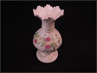 8" Belleek china vase with applied flowers from