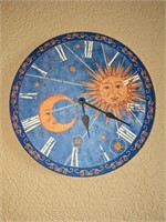 Celestial Blue Round Wall Clock