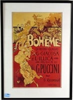 "LA BOHEME" MUSICAL POSTER - FRAMED AND MATTED