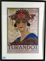 "TURANDOT" MUSICAL POSTER - FRAMED AND MATTED