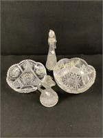 Cut Crystal Candy Dish's & Jars With Stoppers