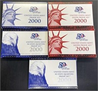 U.S. Coin Mint Proof Sets; 2 Silver