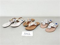 3 Pairs Women's Sandals - Size 6.5 and 7.5