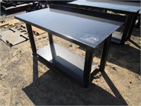 New/Unused Steel Table w/Backsplash