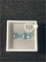 Rare .5 Ct 4 Total Blue Zircon Gemstones