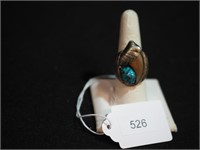 Unmarked man's ring with turquoise size 9.25