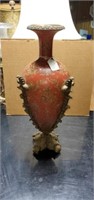 18 inch ceramic and metal vase very heavy very