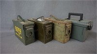 3 Military & 1 Plastic Ammo Boxes