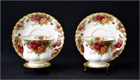 2 Royal Albert Old Country Roses Cups & Saucers