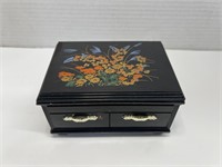 Vintage Black Faux Lacquer Jewelry Box