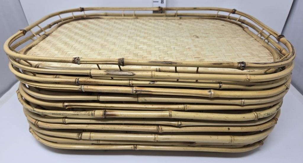 (12) Bamboo Trays w/Normal Use & Wear