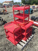 (4) RED SHOP TOOL TABLES