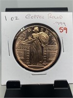 1OZ COPPER BULLION ROUND