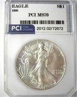 1988 Silver Eagle PCI MS70