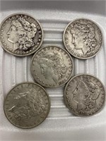 (5) Morgan Silver Dollars