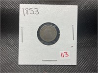 1853 seated half dime