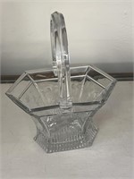 Heisey glass basket 10”