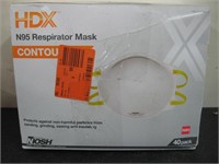 40 NEW N95 RESPIRATOR MASKS-HDX LARGE BOX