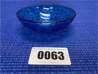 Blue Glass Candy Dish 4"