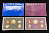1983 & 1984 US Proof Sets in Boxes
