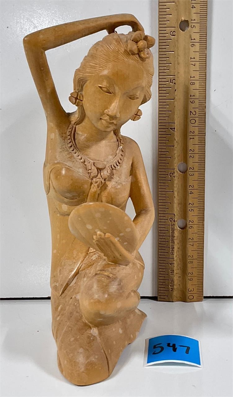 Vintage Wooden Carved Balinese Woman