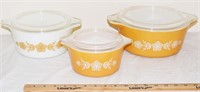 LOT - VINTAGE PYREX BUTTERFLY GOLD BAKEWARE