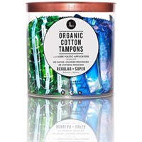 30-Pk L. Organic Cotton Tampons with BPA-Free