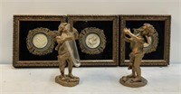 (3) Wall Plaques & (2) Cupid Figurines