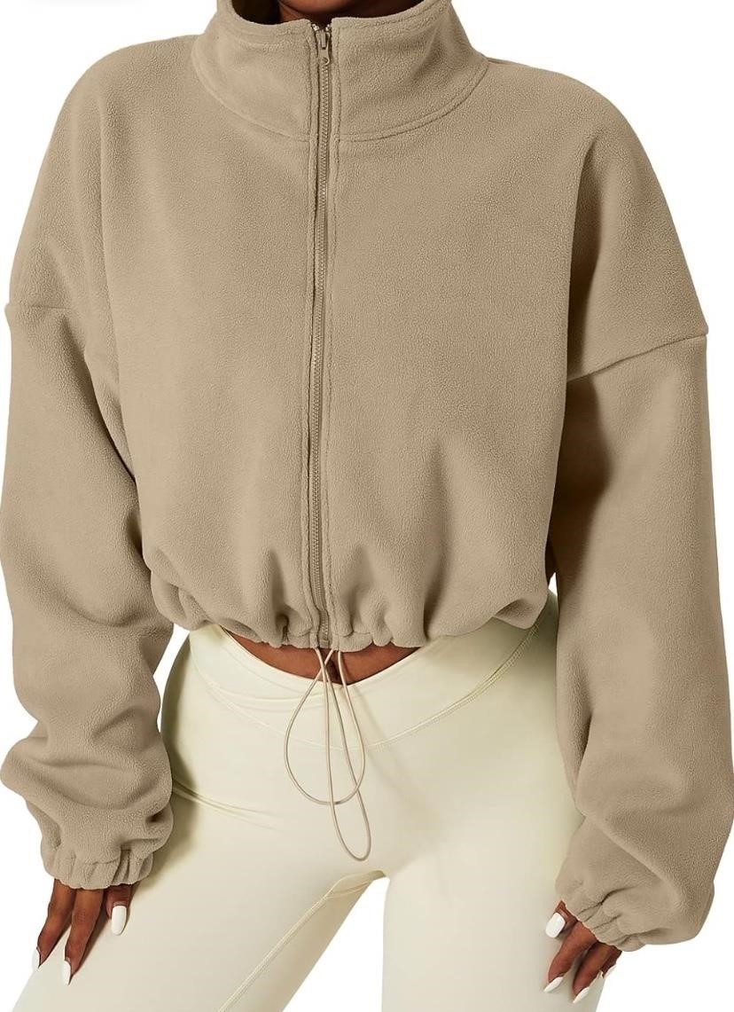 QINSEN Women's Full Zip Fleece Short Jacket