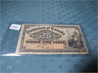 DOMINION OF CANADA 25 CENT NOTE 1900 SERIES